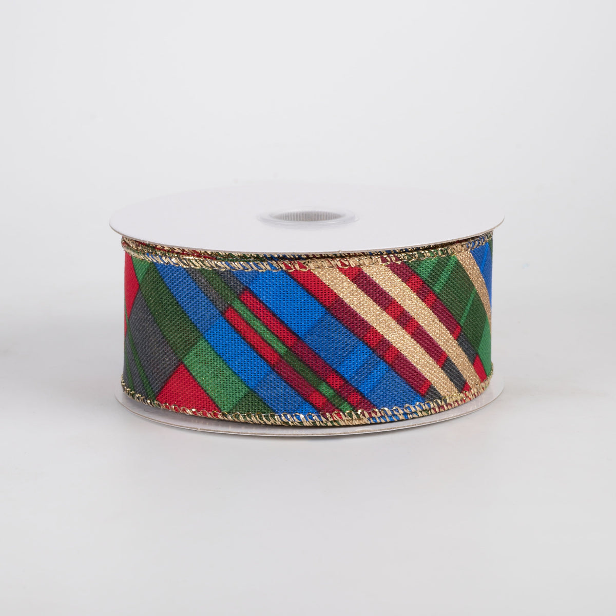 1.5" Conklin Plaid Ribbon: Preppy Gold Christmas (10 Yards) Item Number: 71680-09-15