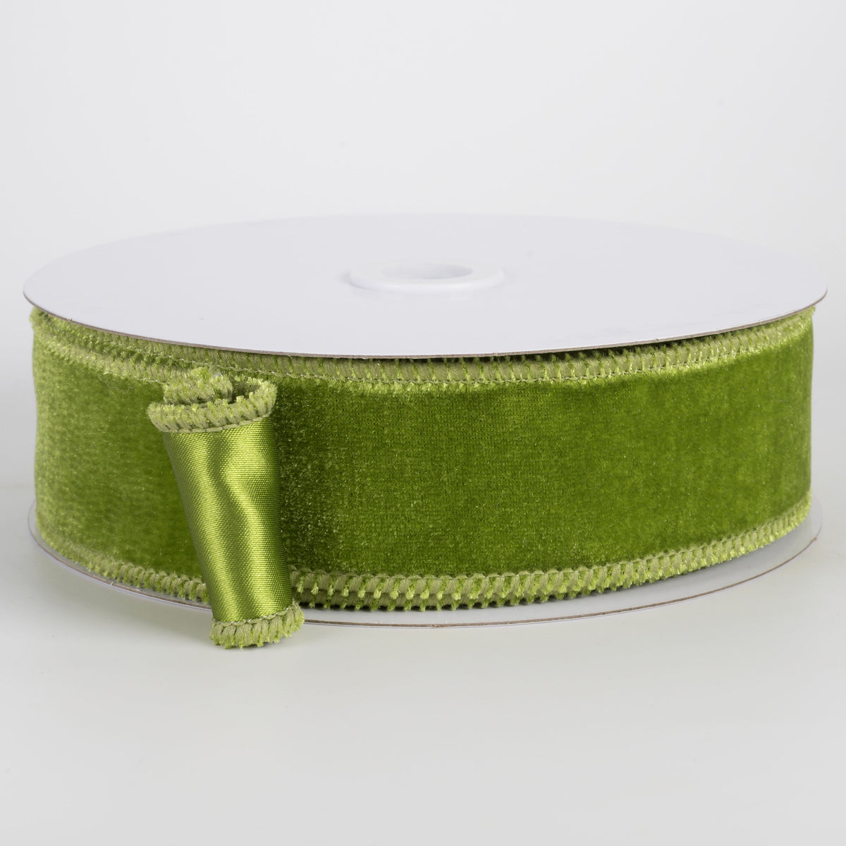 1.5" Deluxe Velvet Satin Backing Ribbon: Moss Green (10 Yards) Item Number: RGE165883