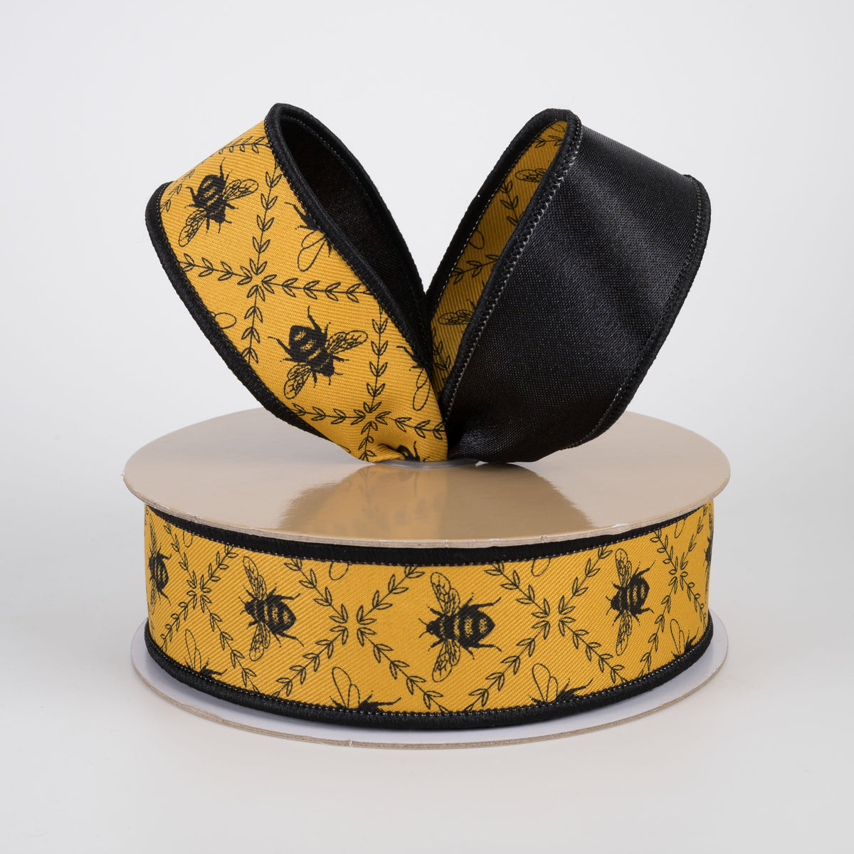 1.5" Double Sided Fused Honey Bee Trellis Ribbon (10 Yards) Lifestyle Photo