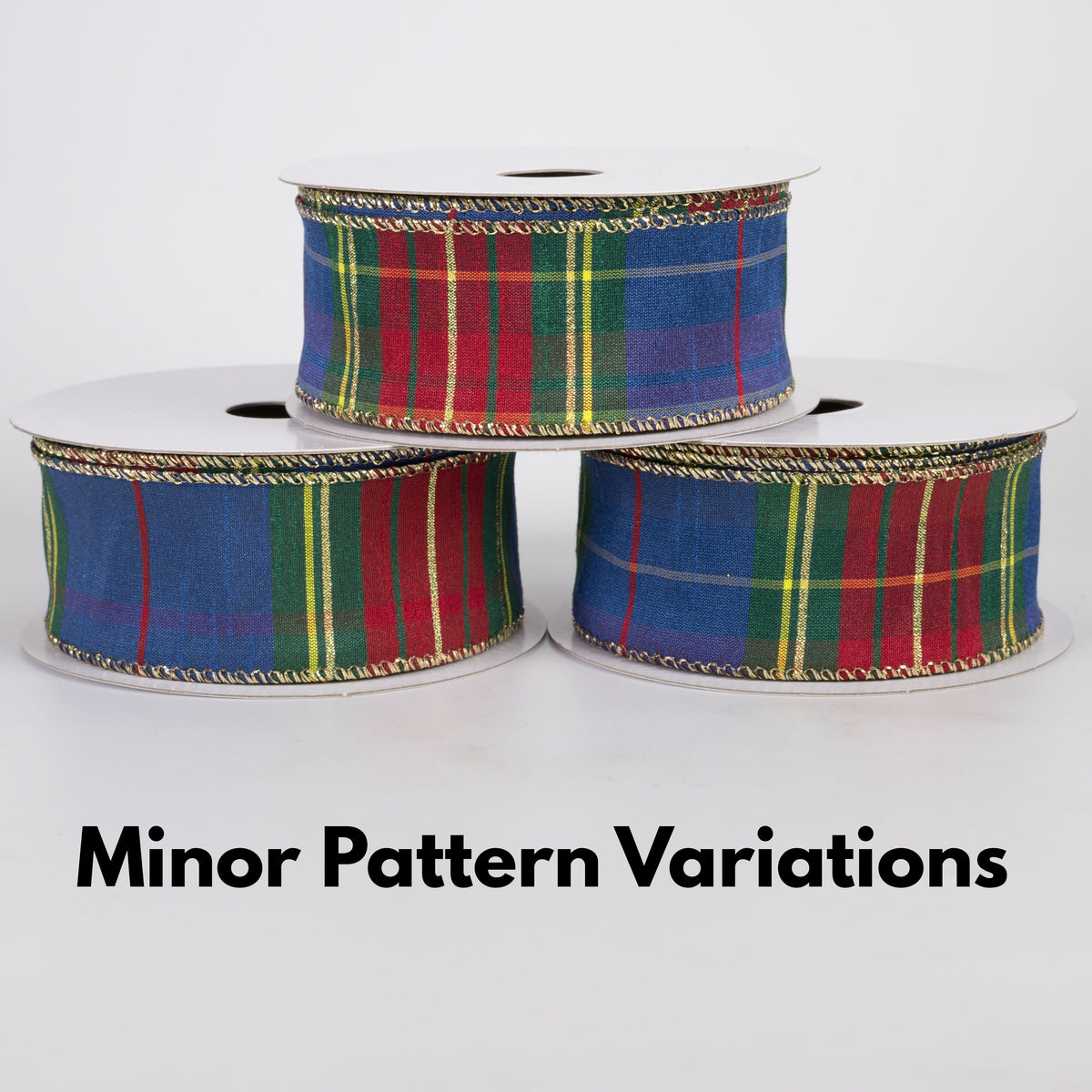 1.5" Faux Dupioni Plaid Ribbon: Royal Blue, Green, Red & Yellow (10 Yards) Lifestyle Photo