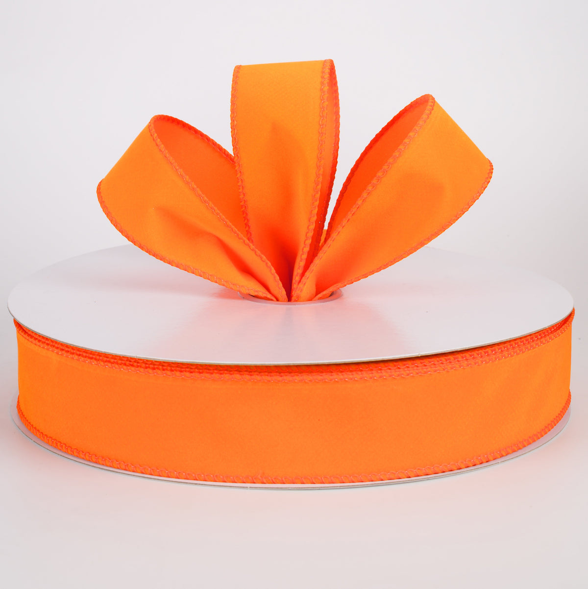 1.5" Flat Velvet Ribbon: Bright Orange (50 Yards) Lifestyle Photo