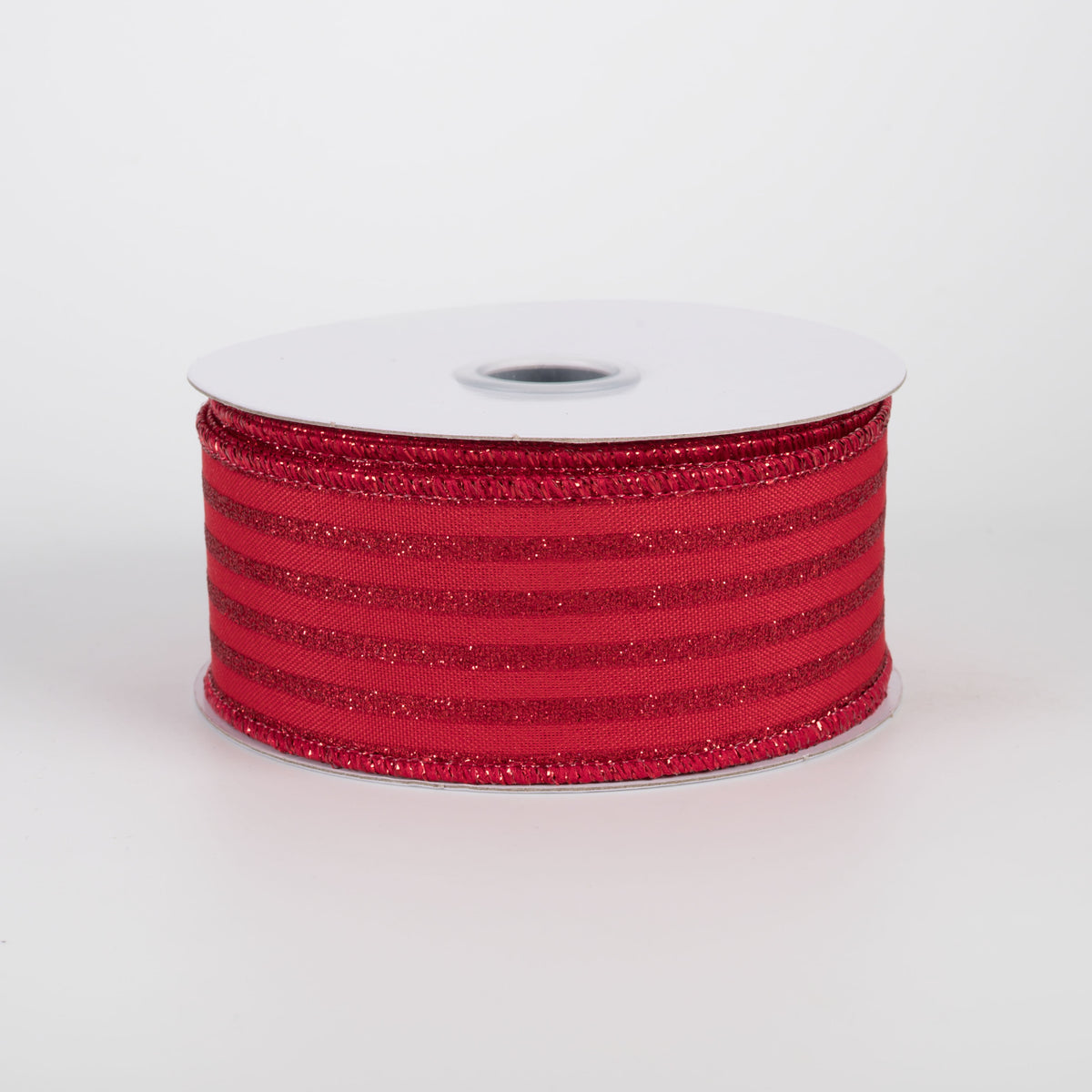 1.5" Glitter Vertical Stripe Ribbon: Red (10 Yards) Item Number: RGF197024