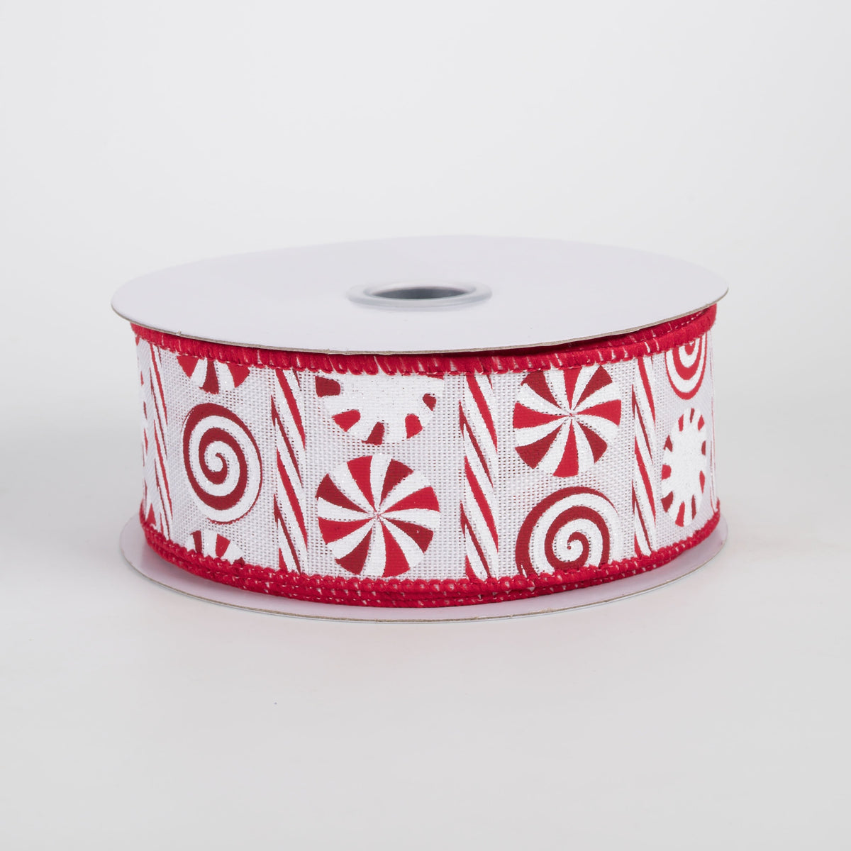 1.5" Peppermints & Peppermint Stripes Ribbon: White, Red & Dark Red (10 Yards) Item Number: RGH135727