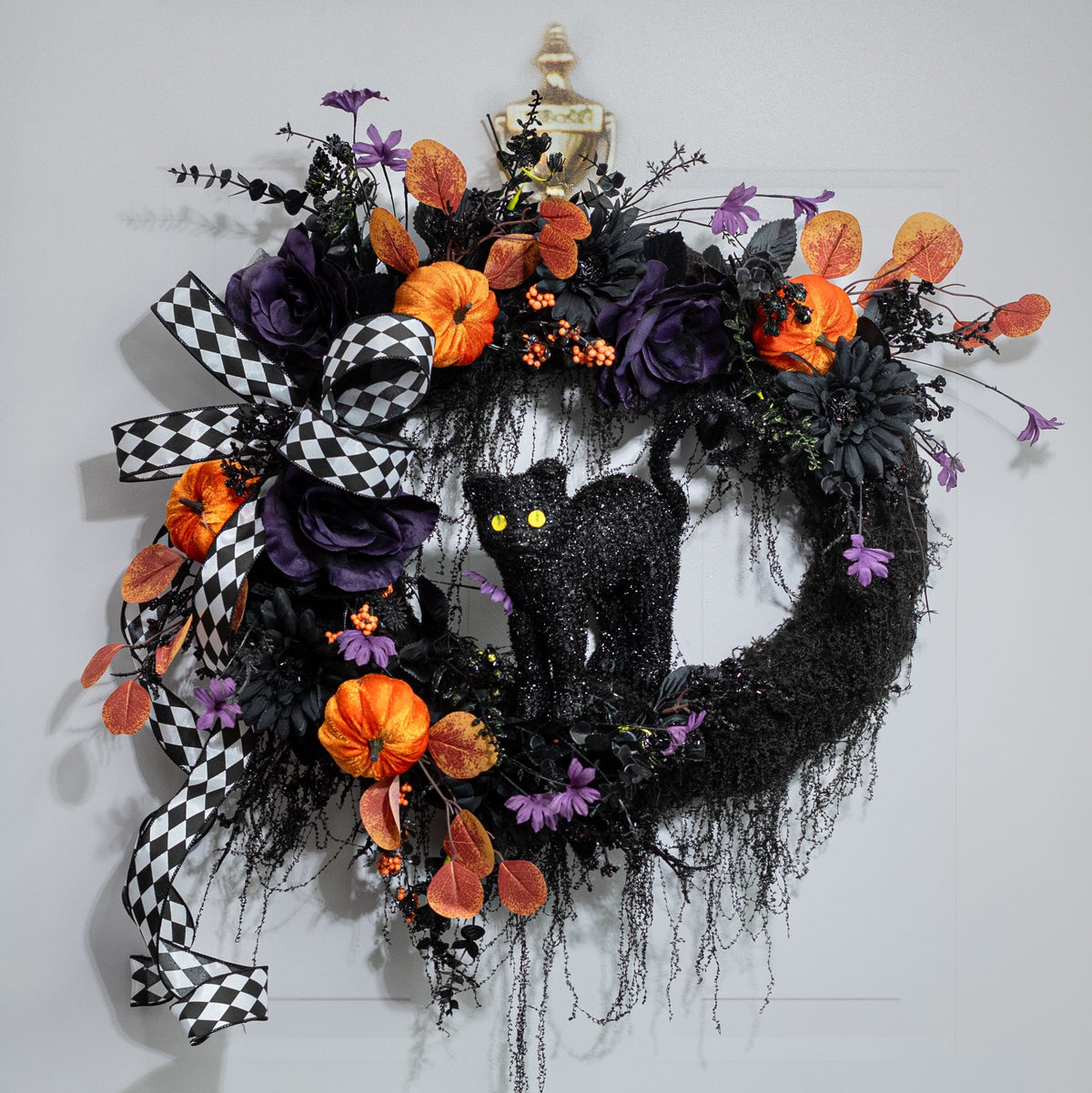 10" Standing Tinsel Black Cat Decoration Lifestyle Photo