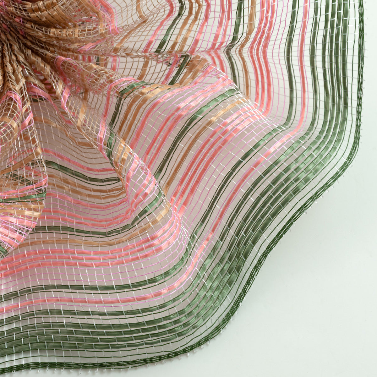 10" Vertical Wide Strip Ombré Mesh: Sage, Natural & Blush Lifestyle Photo
