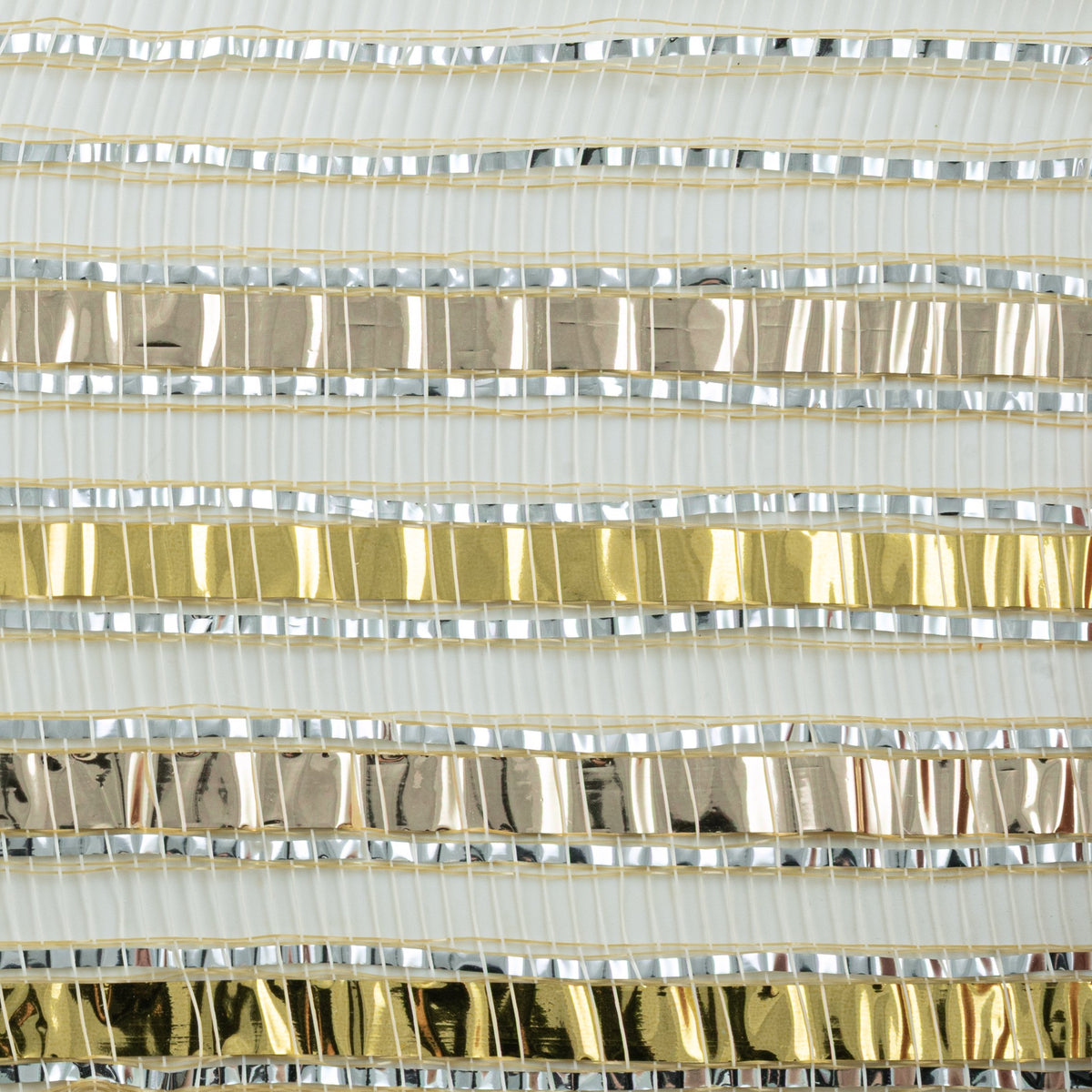 10" Wide Metallic Ombré Mesh: Ivory, Gold & Silver detail photo 3