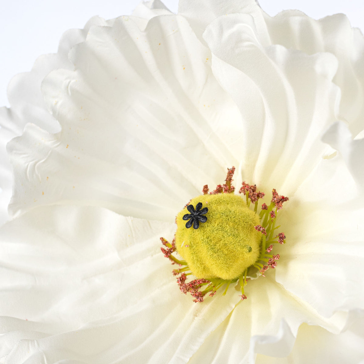 11" Oversized Poppy Head: Cream detail photo 4