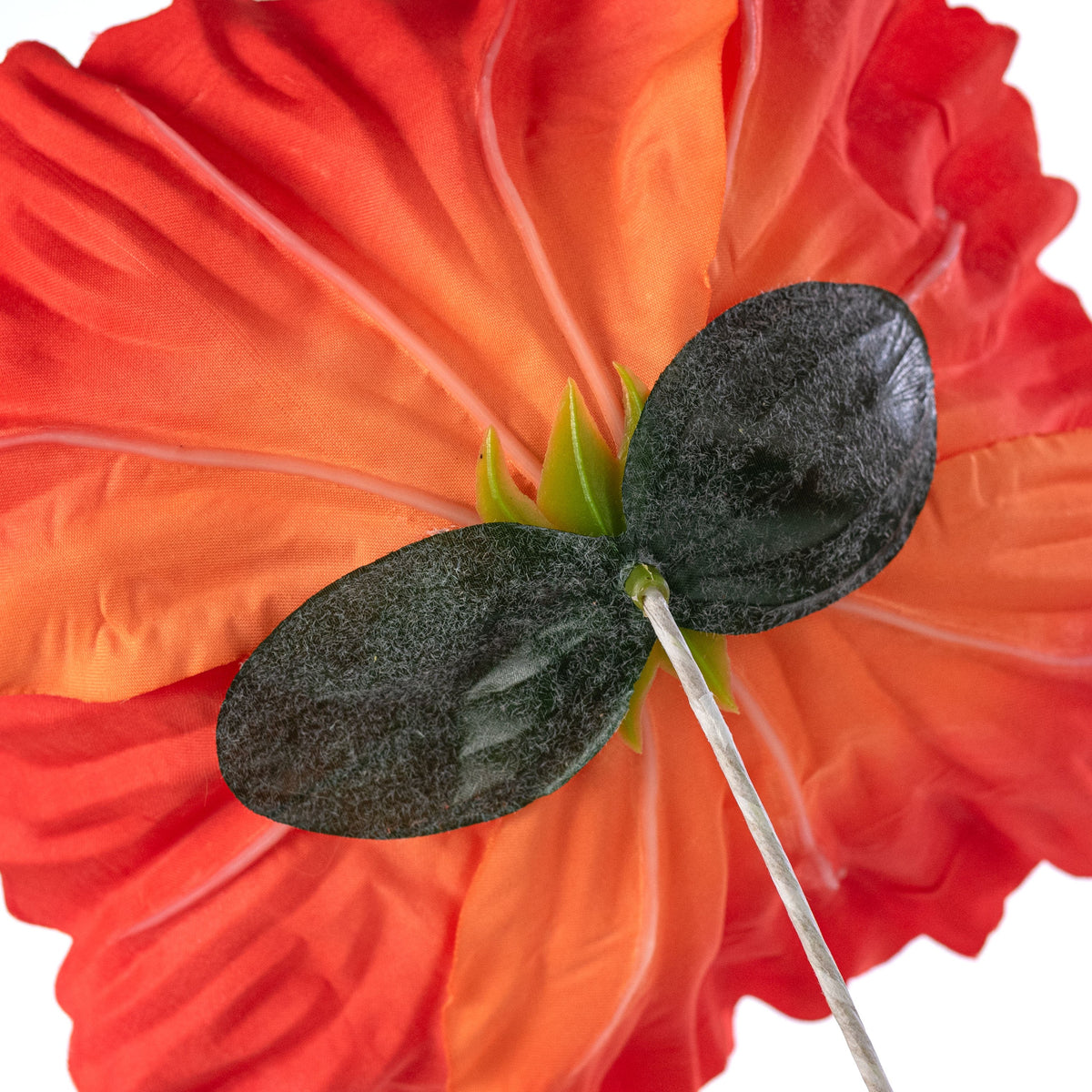 11" Oversized Poppy Head: Orange detail photo 5
