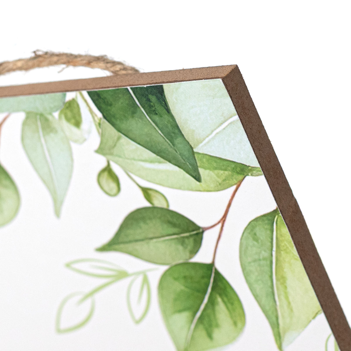 12" Wooden Sign: Welcome Greenery detail photo 3