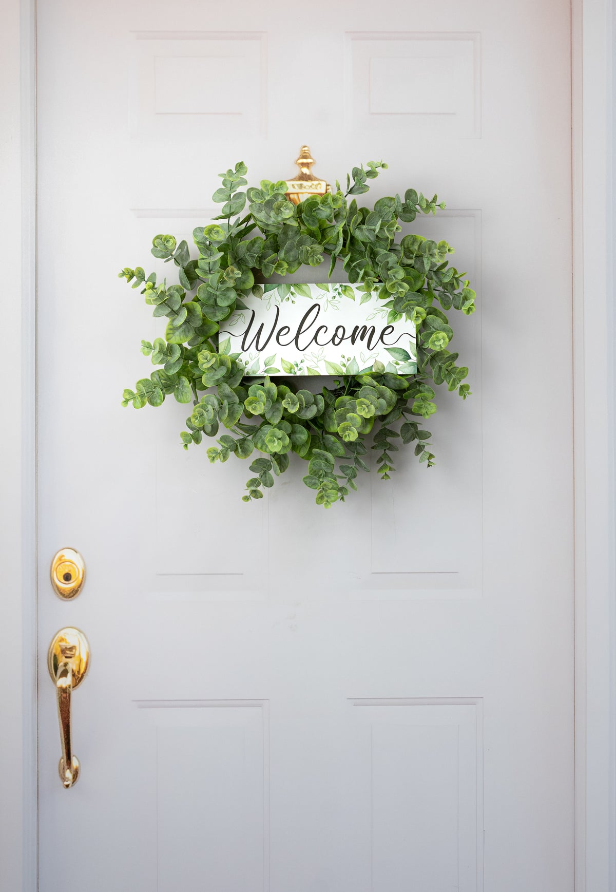 12" Wooden Sign: Welcome Greenery detail photo 4