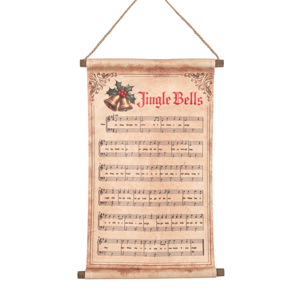 13" x 7" Music Sheet Banner: Jingle Bells Item Number: XC6374