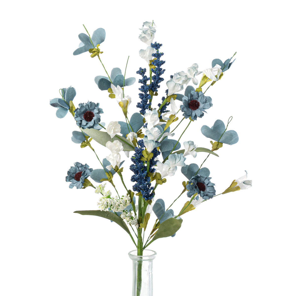 17" Mixed Paper Wildflower Bush: Country Blue & White Item Number: 31235