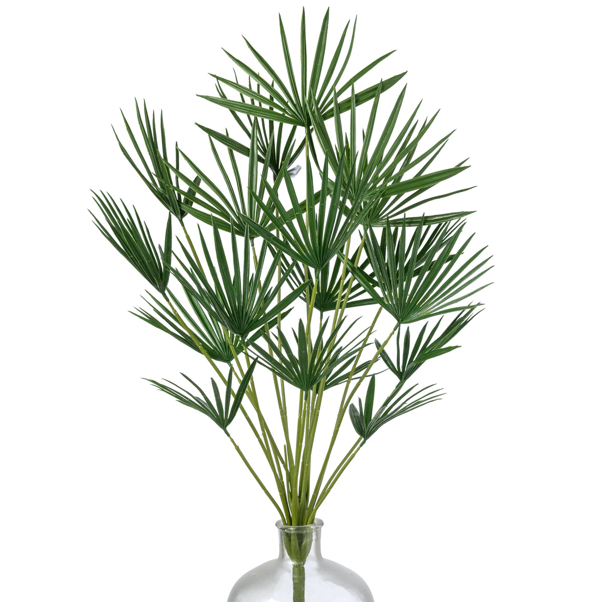 18" Plastic Fan Palm Bush (18 Stem) Item Number: 13691GN