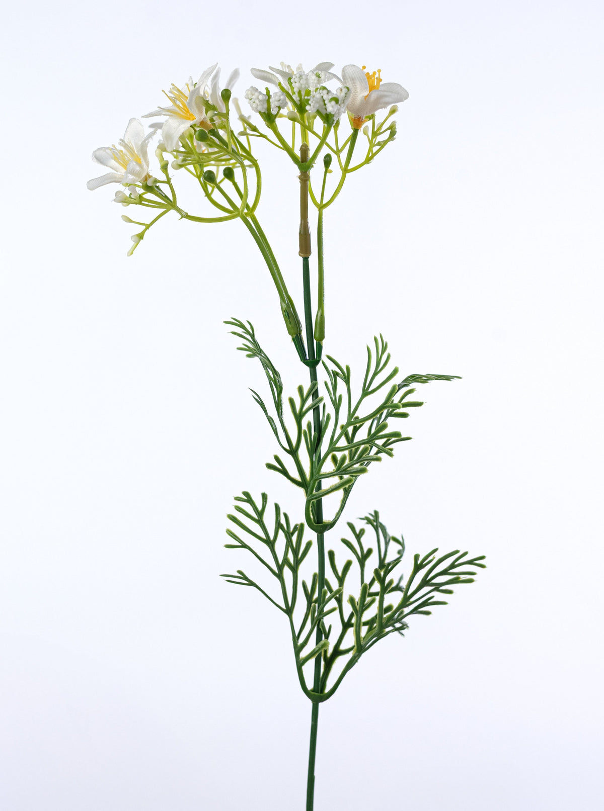 18" Plastic Star Flower Bush: Cream (7 Stem) detail photo 4