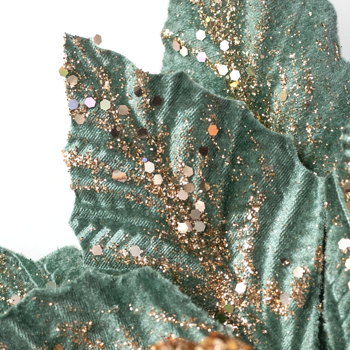 19" x 12" Poinsettia Stem: Smoke Blue & Champagne detail photo 5
