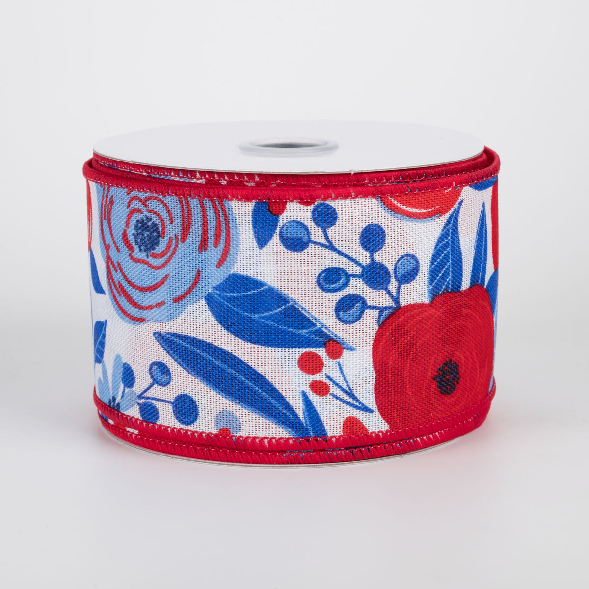 2.5" Bold Blooms Ribbon: Red, White & Blue (10 Yards) Item Number: RGH1337A1