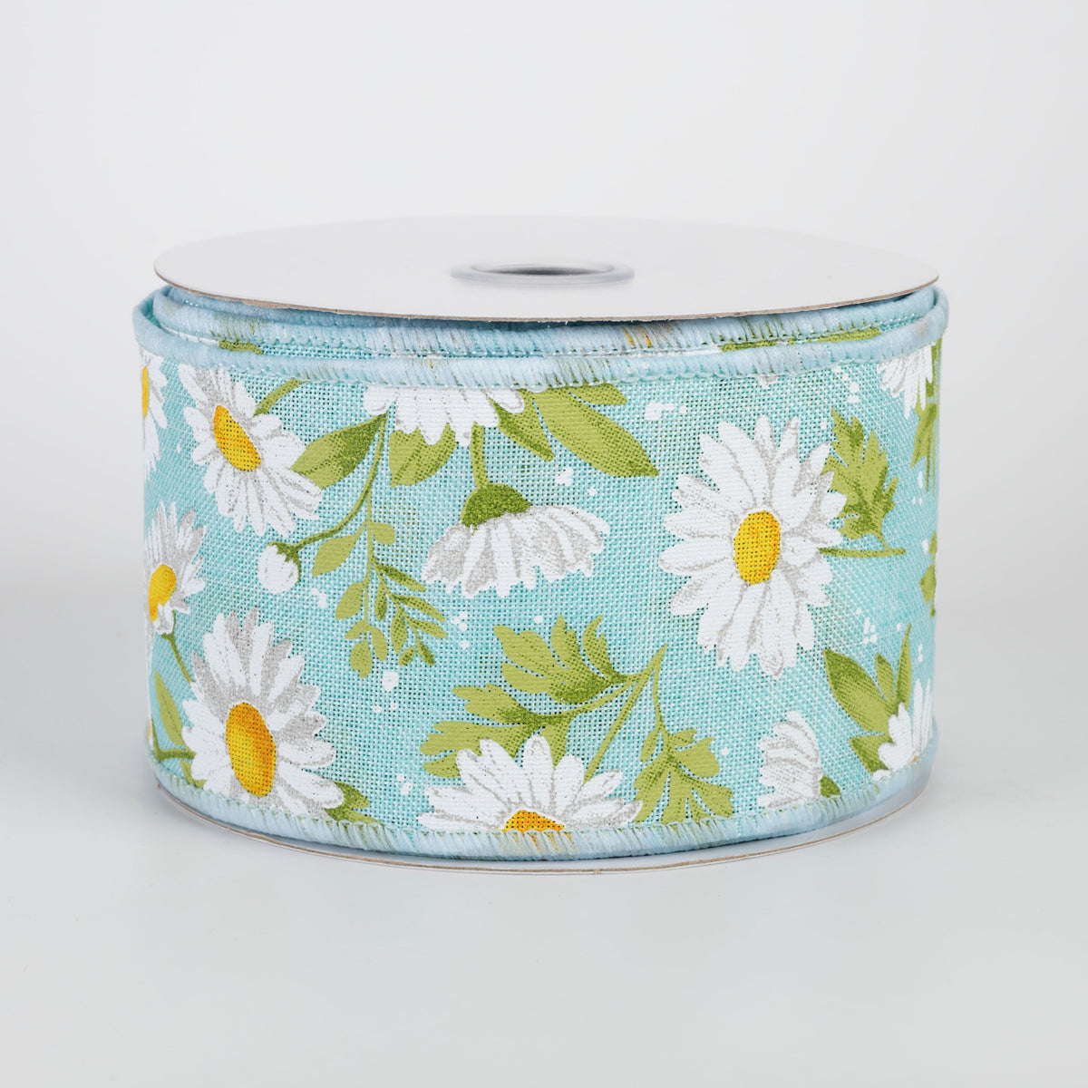 2.5" Daisies & Greenery Ribbon: Blue (10 Yards) Item Number: RGH1266H1