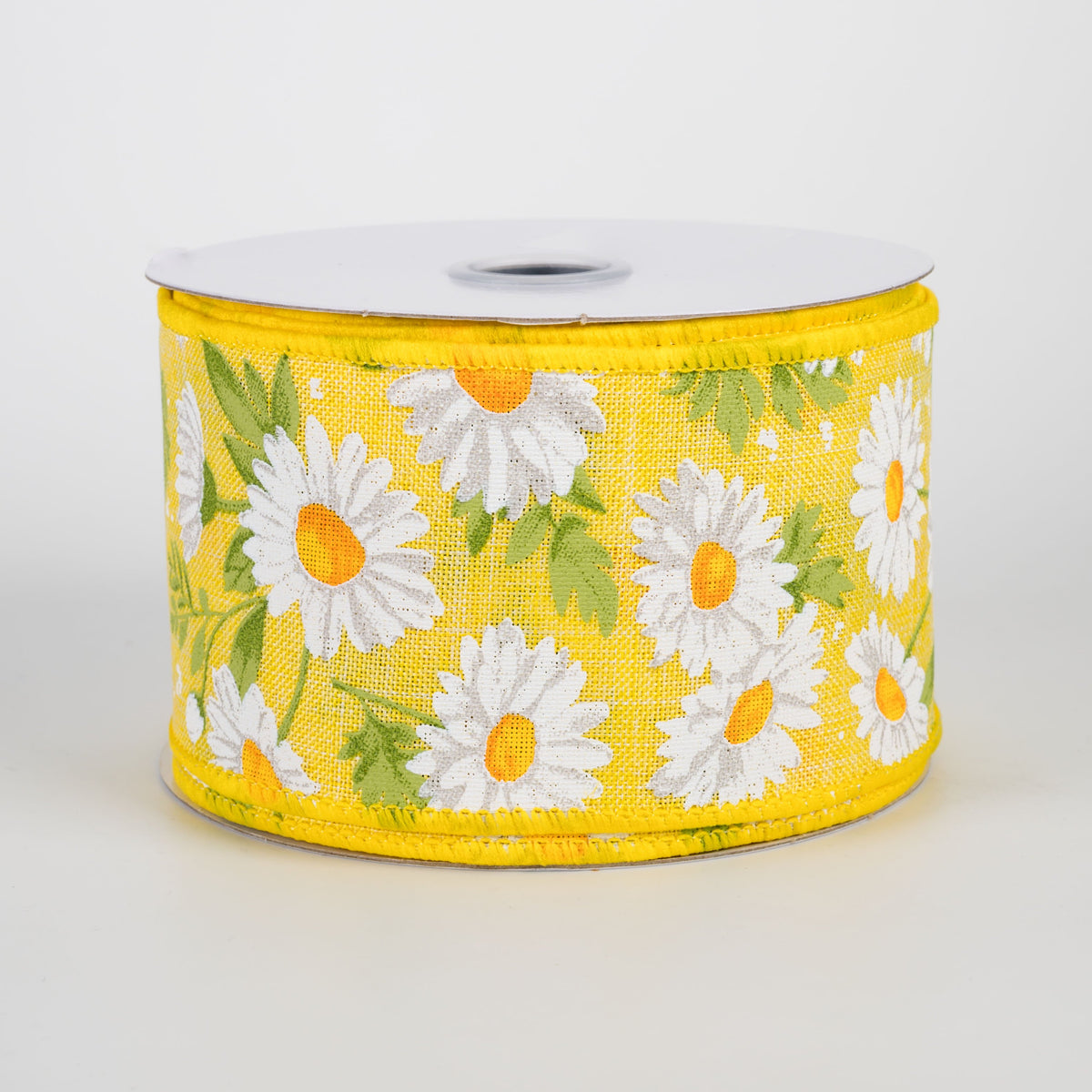 2.5" Daisies & Greenery Ribbon: Yellow (10 Yards) Item Number: RGH126629
