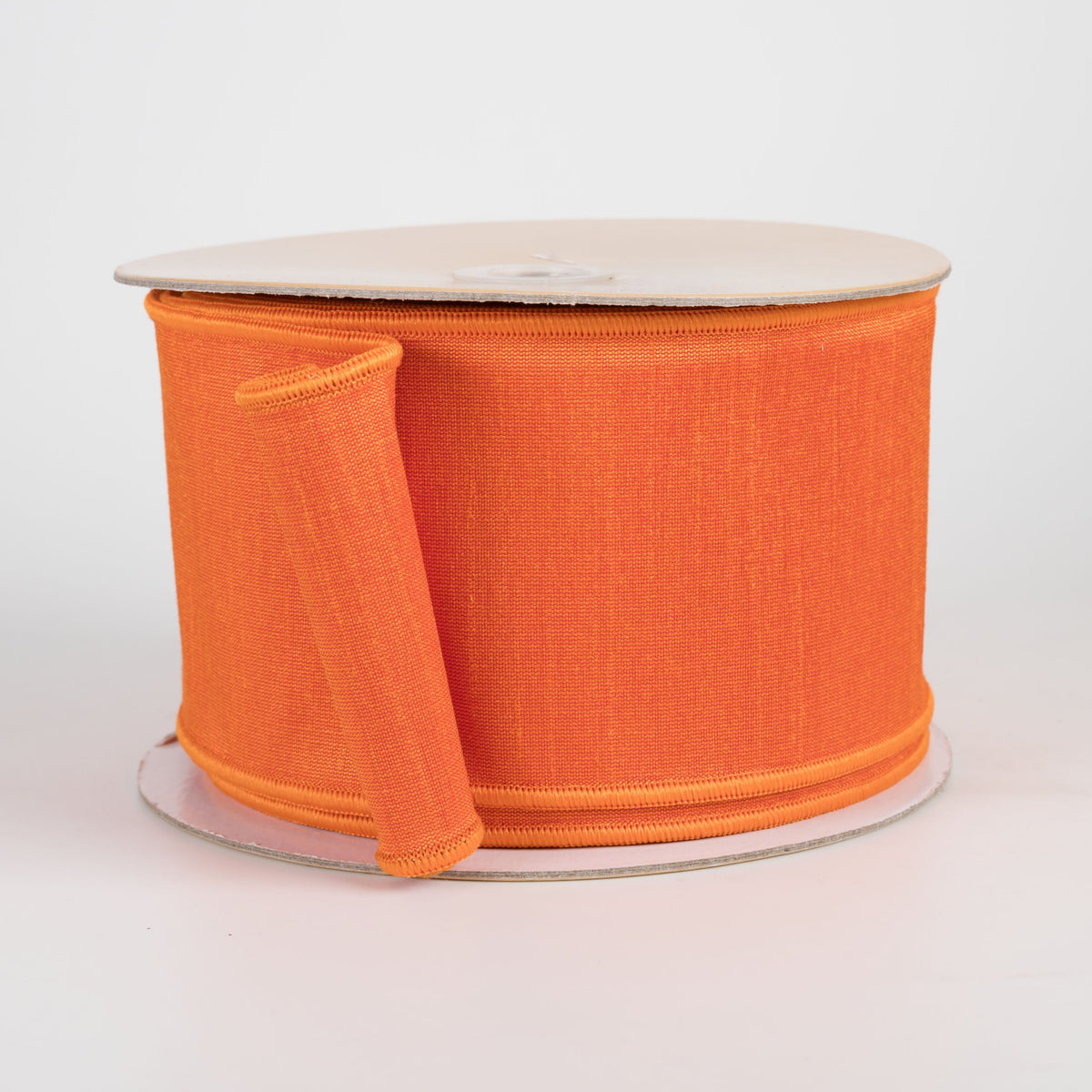 2.5" Double Sided Fused Dupioni Ribbon: Bright Orange (10 Yards) Item Number: LX403420