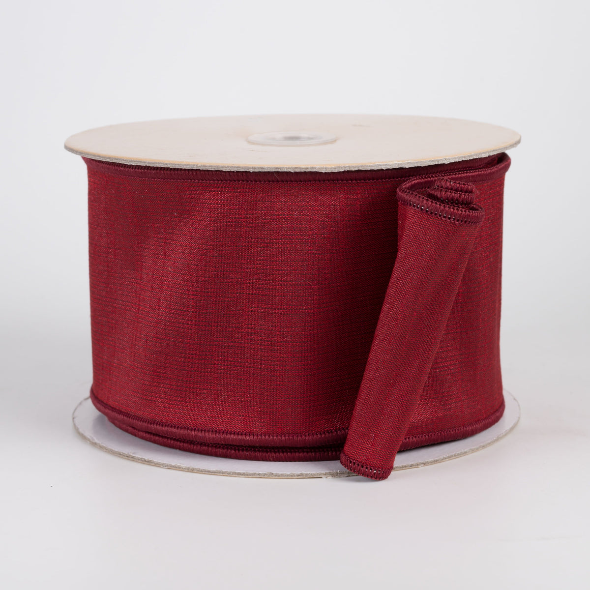 2.5" Double Sided Fused Dupioni Ribbon: Cranberry Red (10 Yards) Item Number: LX4034M1