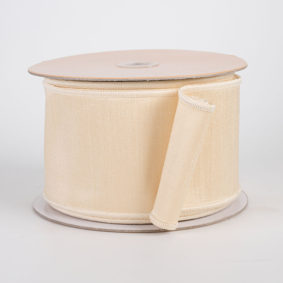 2.5" Double Sided Fused Dupioni Ribbon: Cream (10 Yards) Item Number: LX4034A1