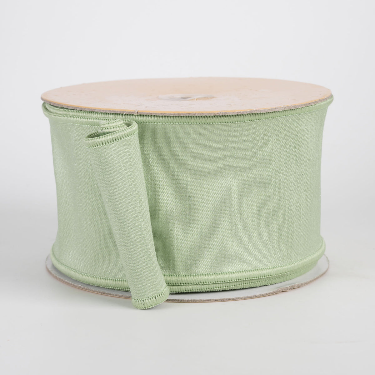 2.5" Double Sided Fused Dupioni Ribbon: Sage Green (10 Yards) Item Number: LX4034F1