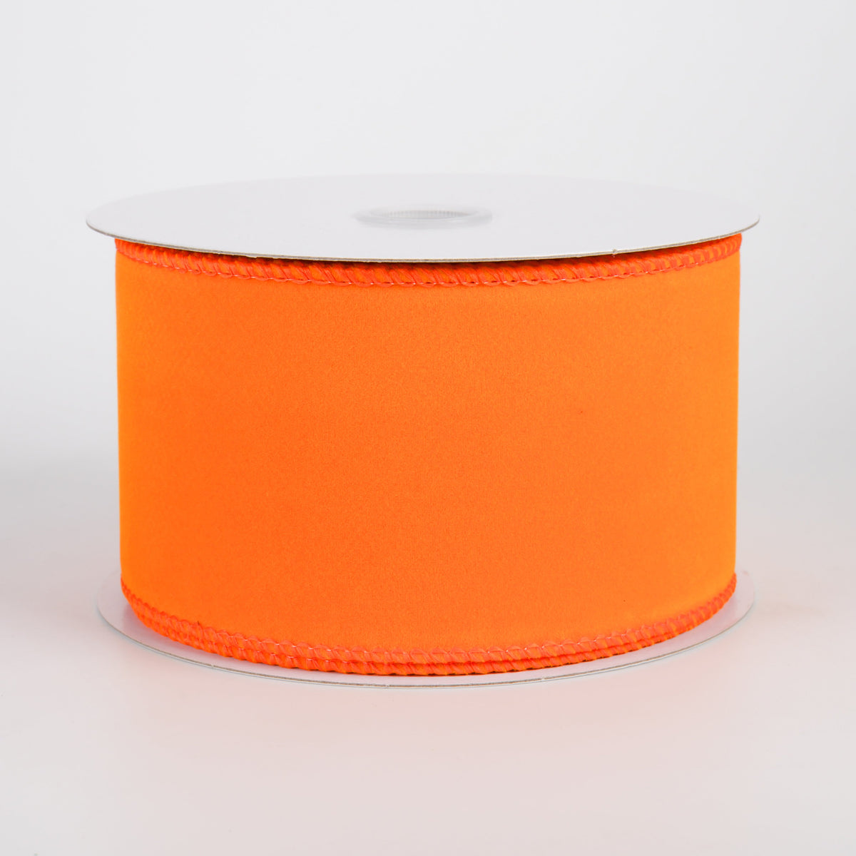 2.5" Flat Velvet Ribbon: Bright Orange (10 Yards) Item Number: 61624-40-19