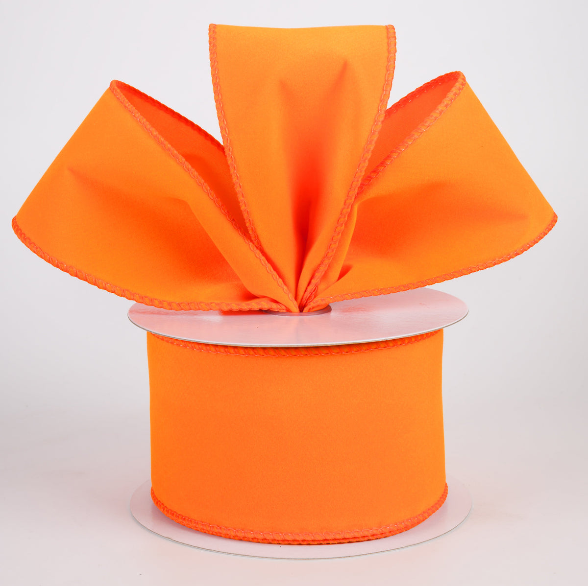 2.5" Flat Velvet Ribbon: Bright Orange (10 Yards) Lifestyle Photo