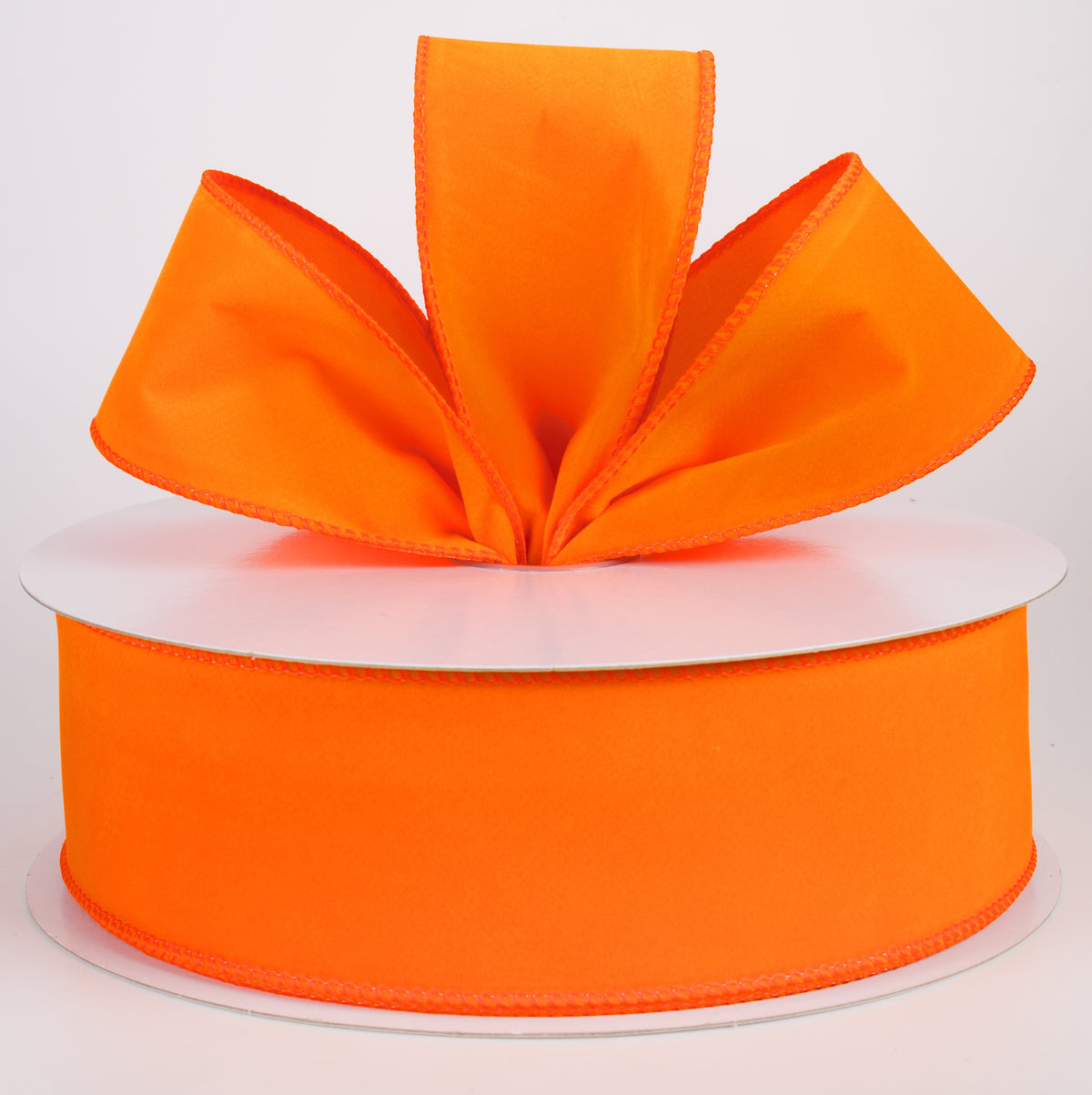 2.5" Flat Velvet Ribbon: Bright Orange (50 Yards) Lifestyle Photo