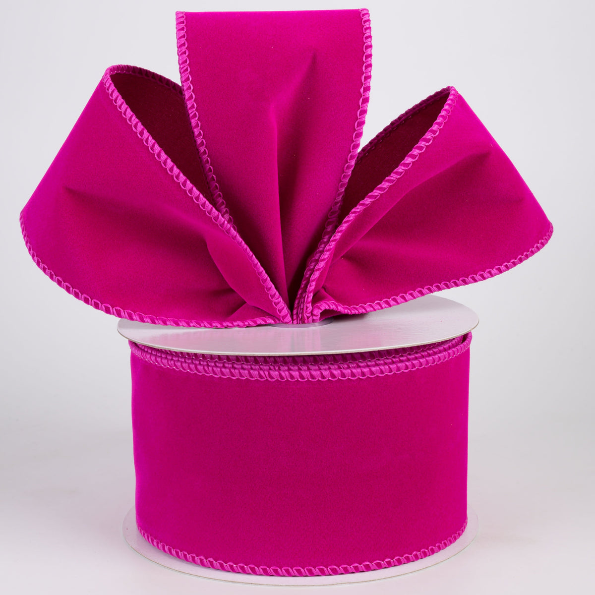 2.5" Flat Velvet Ribbon: Fuchsia Hot Pink (10 Yards) Lifestyle Photo