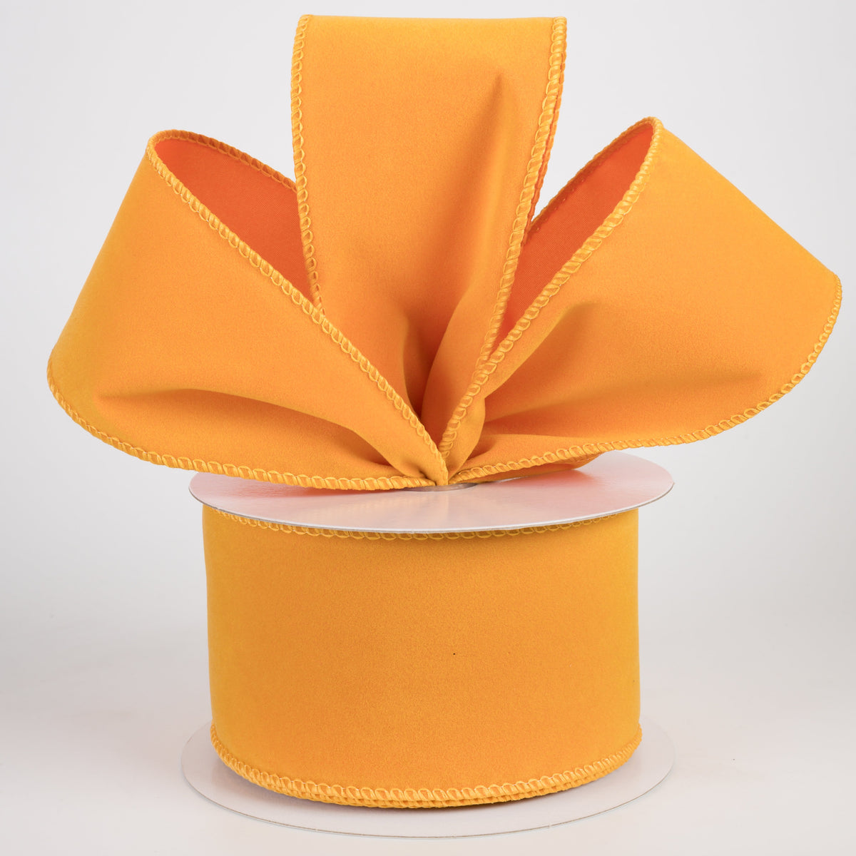 2.5" Flat Velvet Ribbon: Sunflower Yellow (10 Yards) Lifestyle Photo