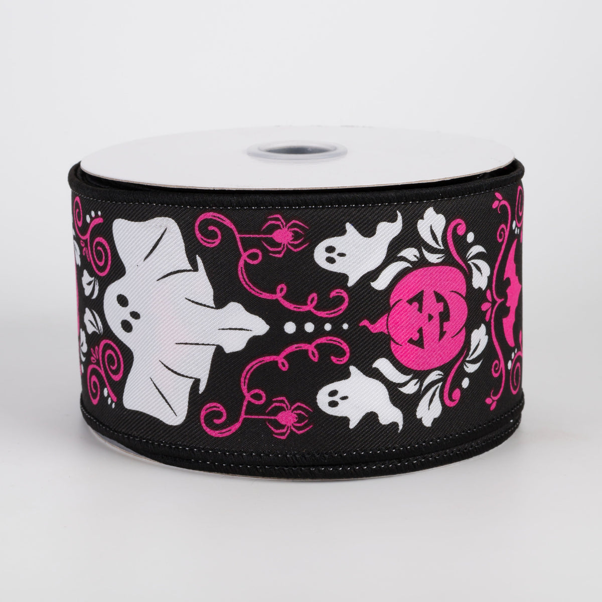 2.5" Halloween Damask Ribbon: Black & Hot Pink (10 Yards) Item Number: RGF168822