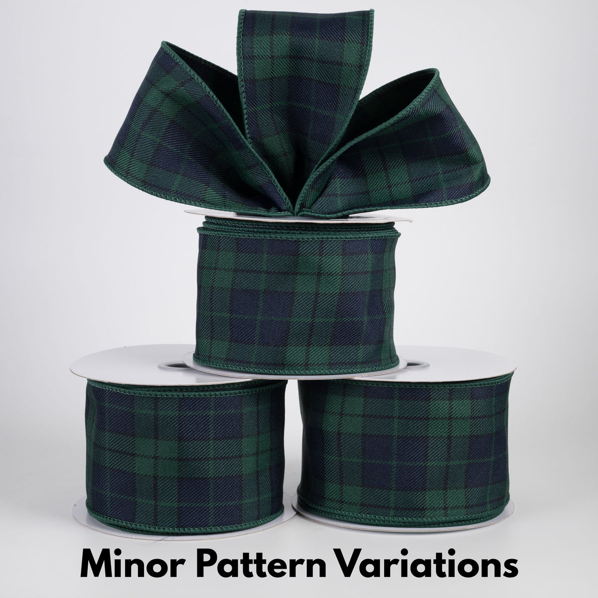 2.5" Woven Tartan Ribbon: Preppy Black Watch Plaid (10 Yards) Lifestyle Photo