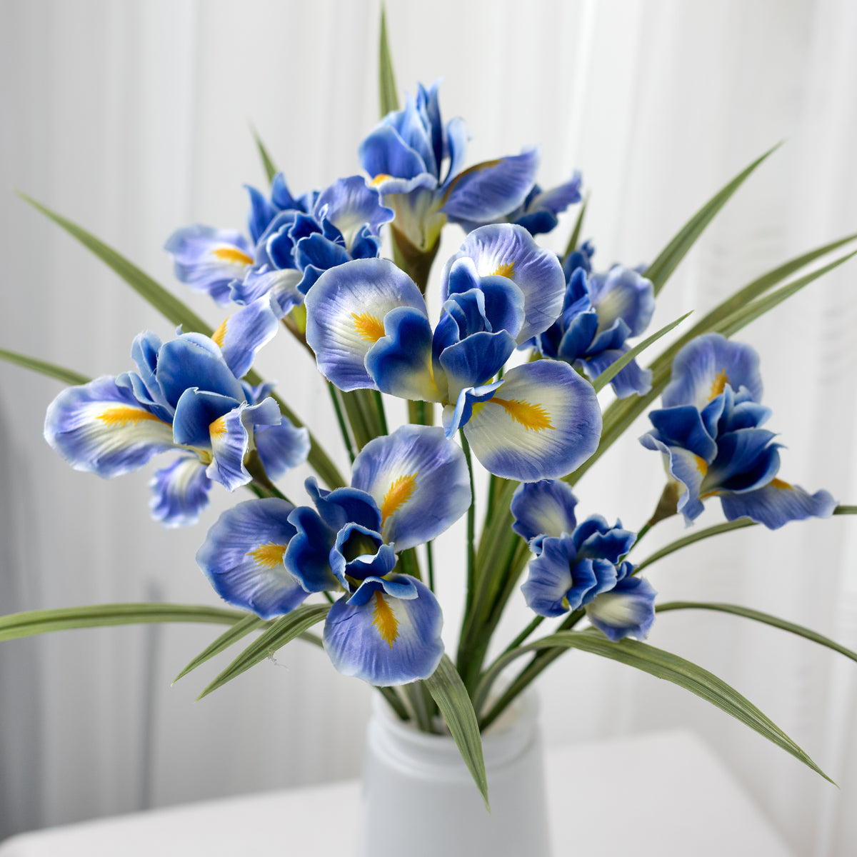 20" Artificial Iris Bush: Blue (12 Stem) Item Number: 85702-BL