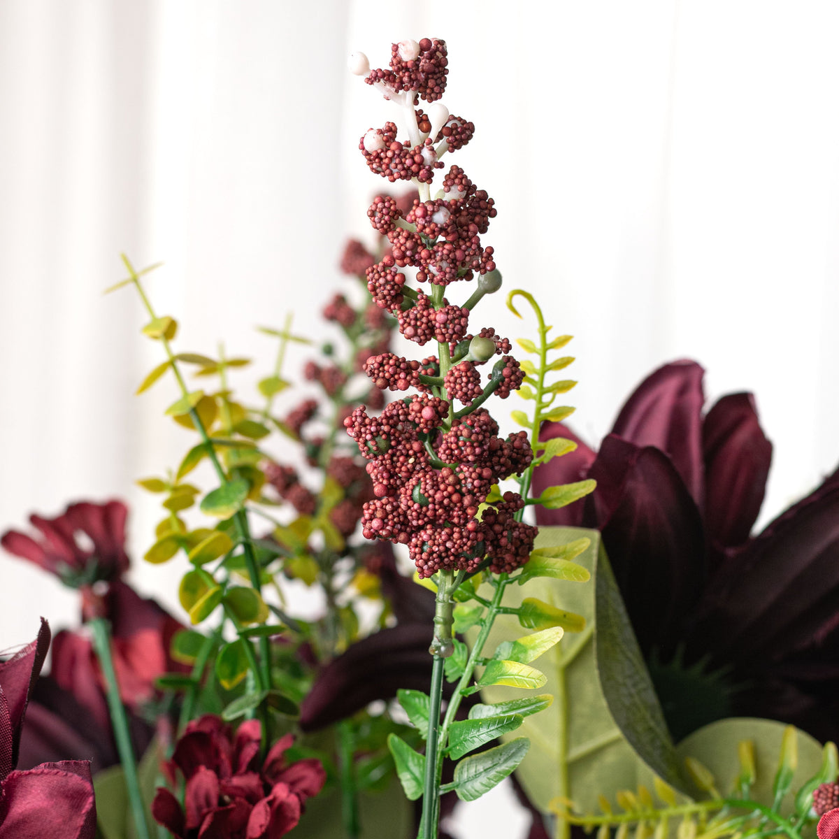 23" Dahlia & Daisy Bush: Burgundy (14 Stem) detail photo 4