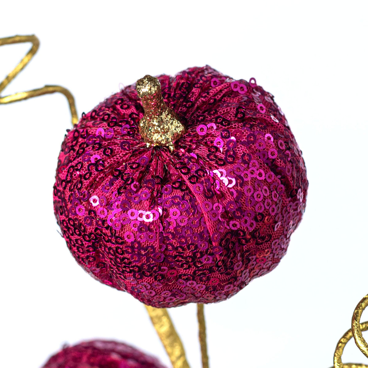 24" Sequined Pumpkins & Spirals Spray: Beauty Pink Lifestyle Photo