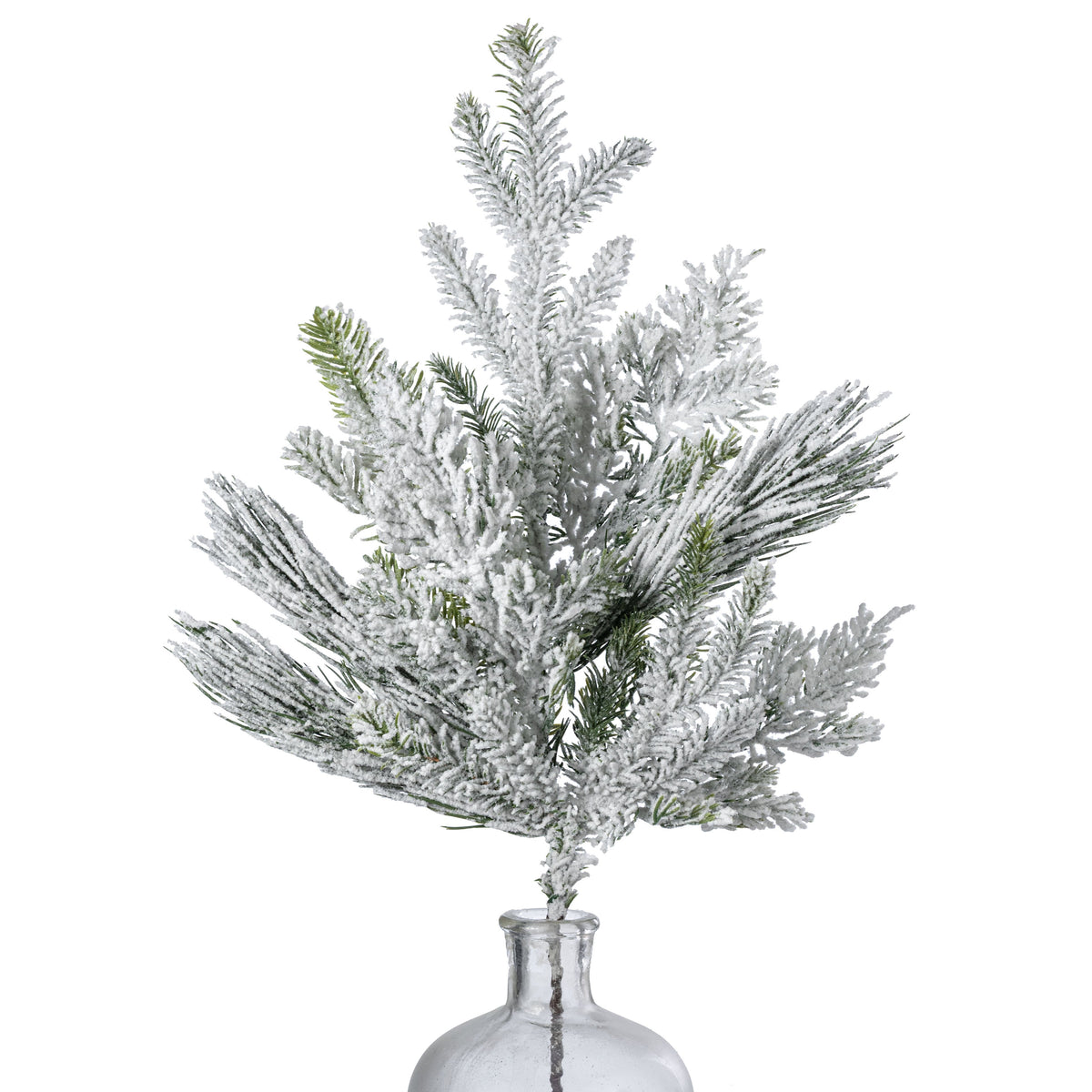 24" Swiss Pine Spray: Flocked Evergreen (9 Tips) Item Number: 86374SP24