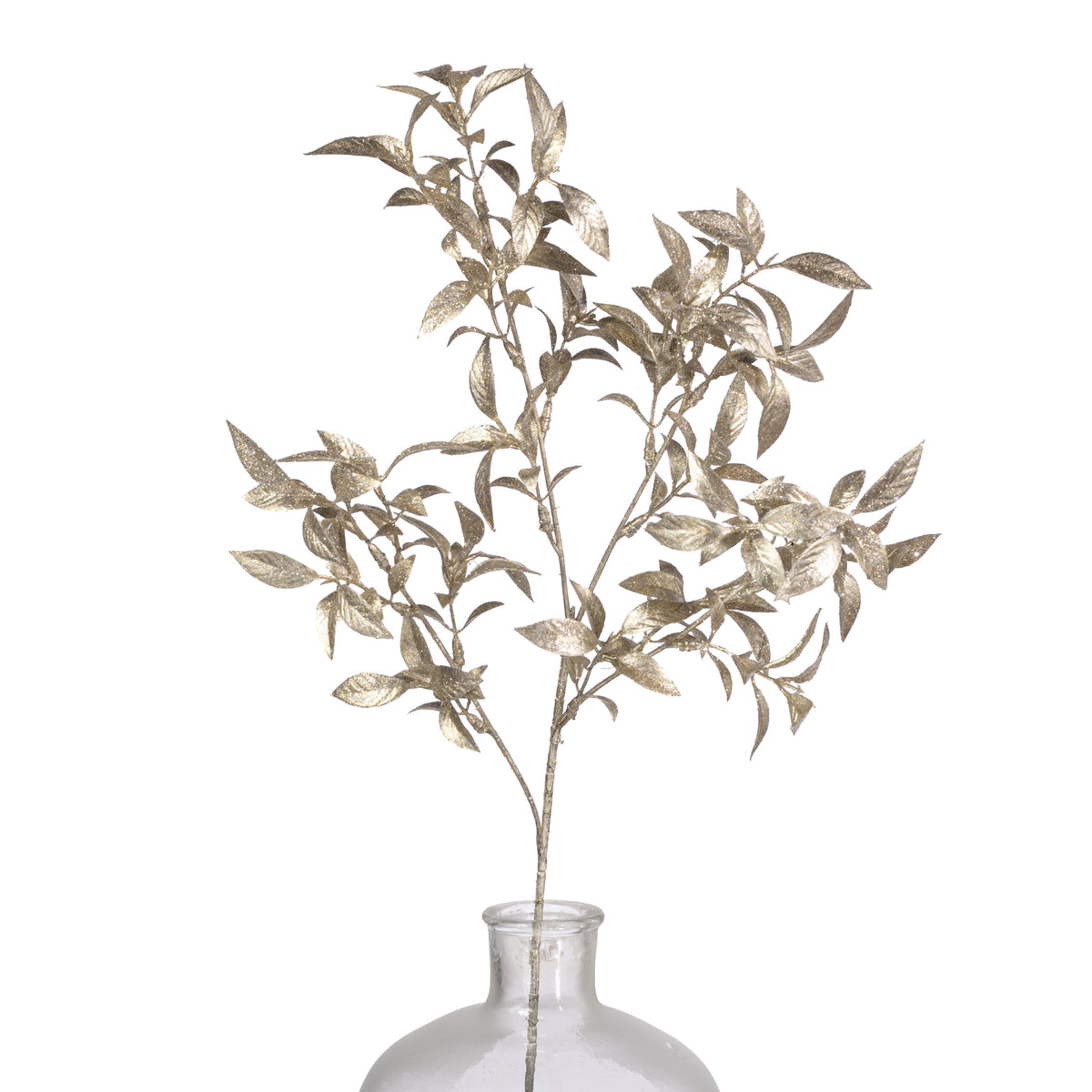 28" Glittered Tea Leaf Spray: Champagne Gold Item Number: 2826158CH