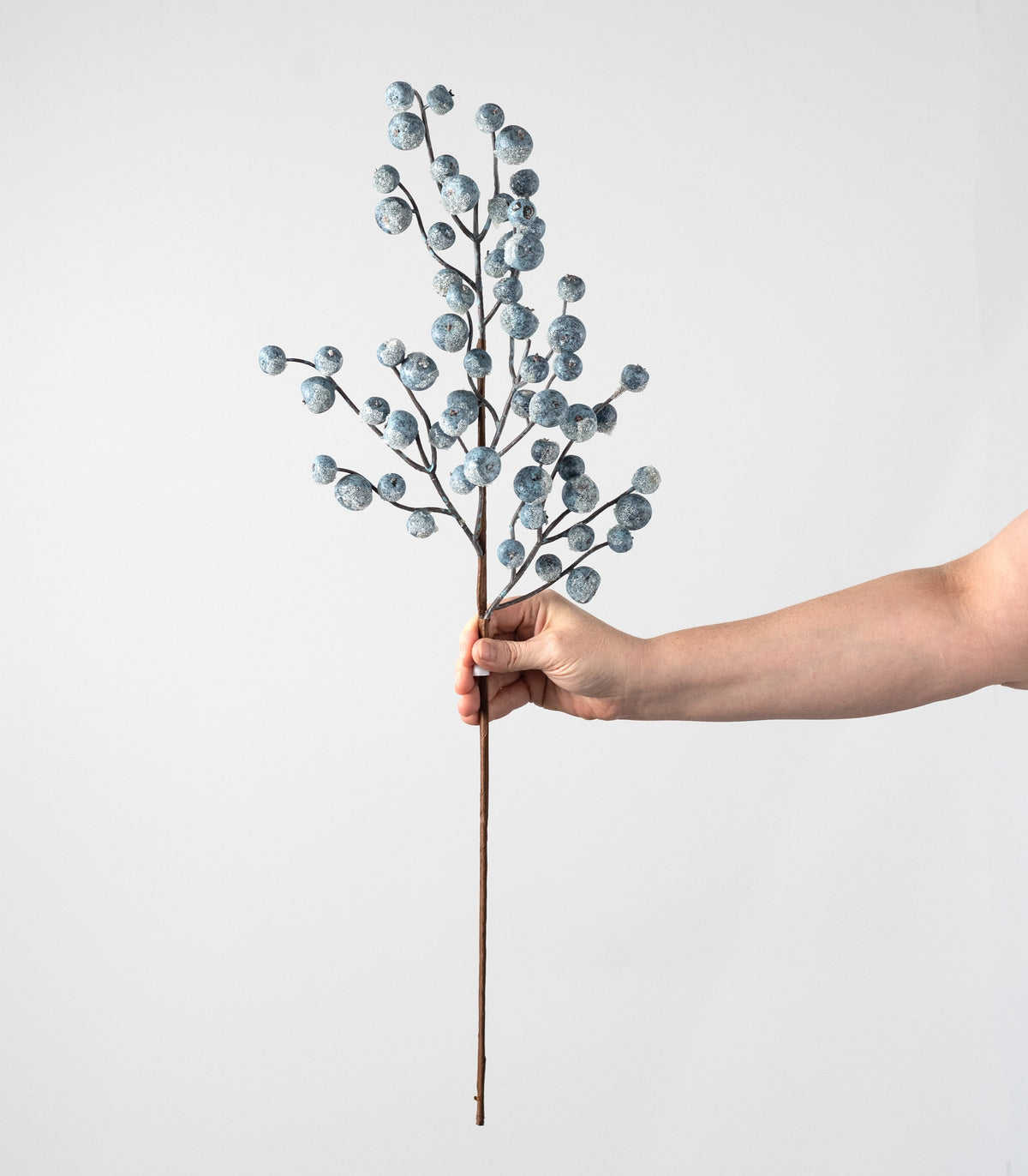 28" Weather Resistant Iced Berry Spray: Blue & White detail photo 3