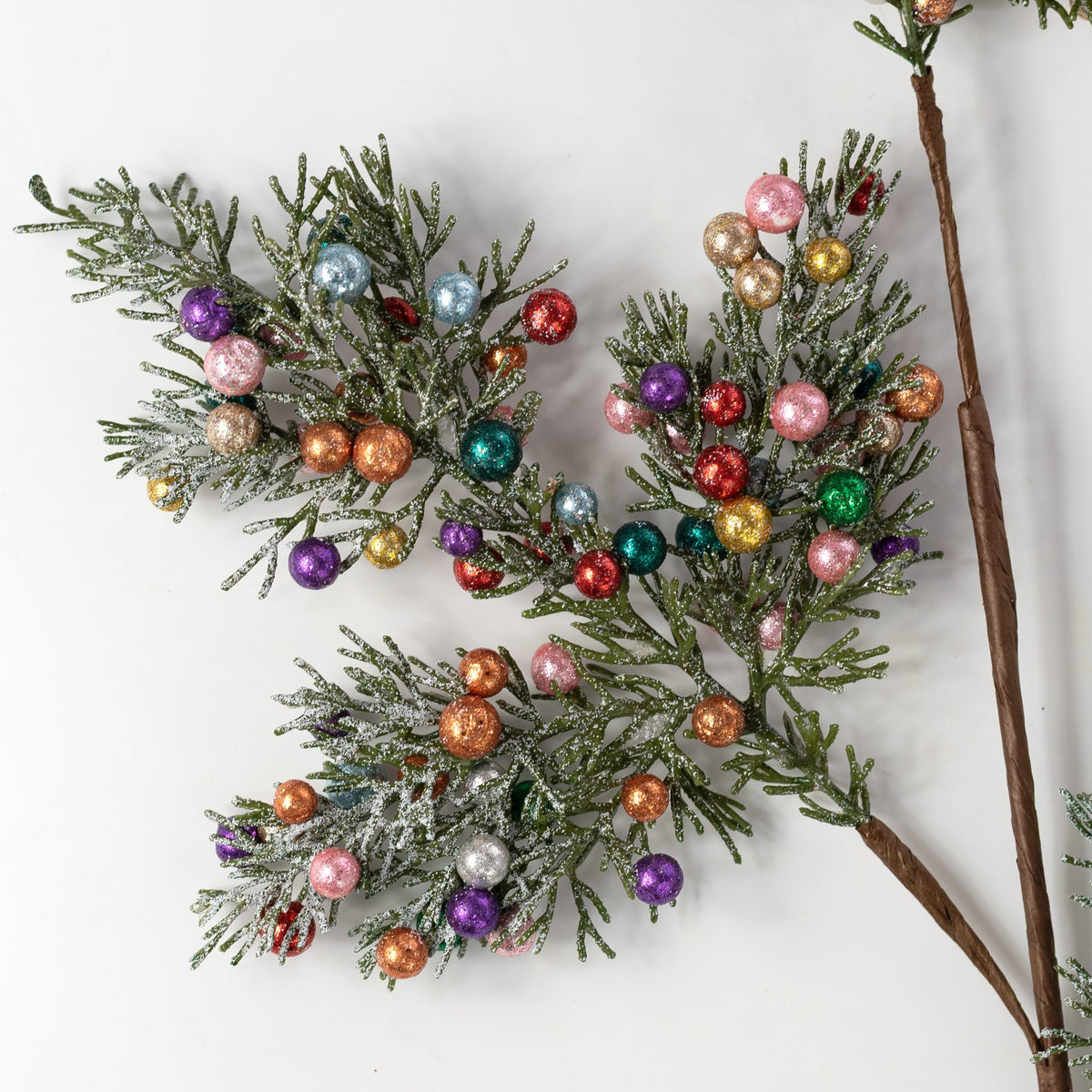 30" Glittered Pine & Berry Spray: Multicolor Lifestyle Photo