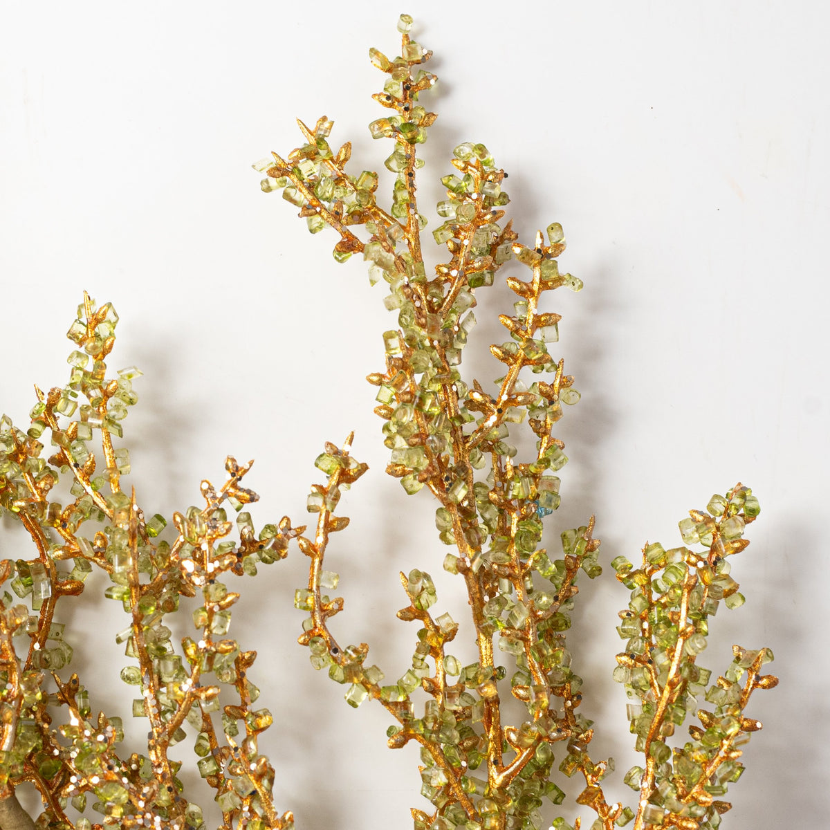 30" Iced Metallic Twig Spray: Green & Gold Lifestyle Photo