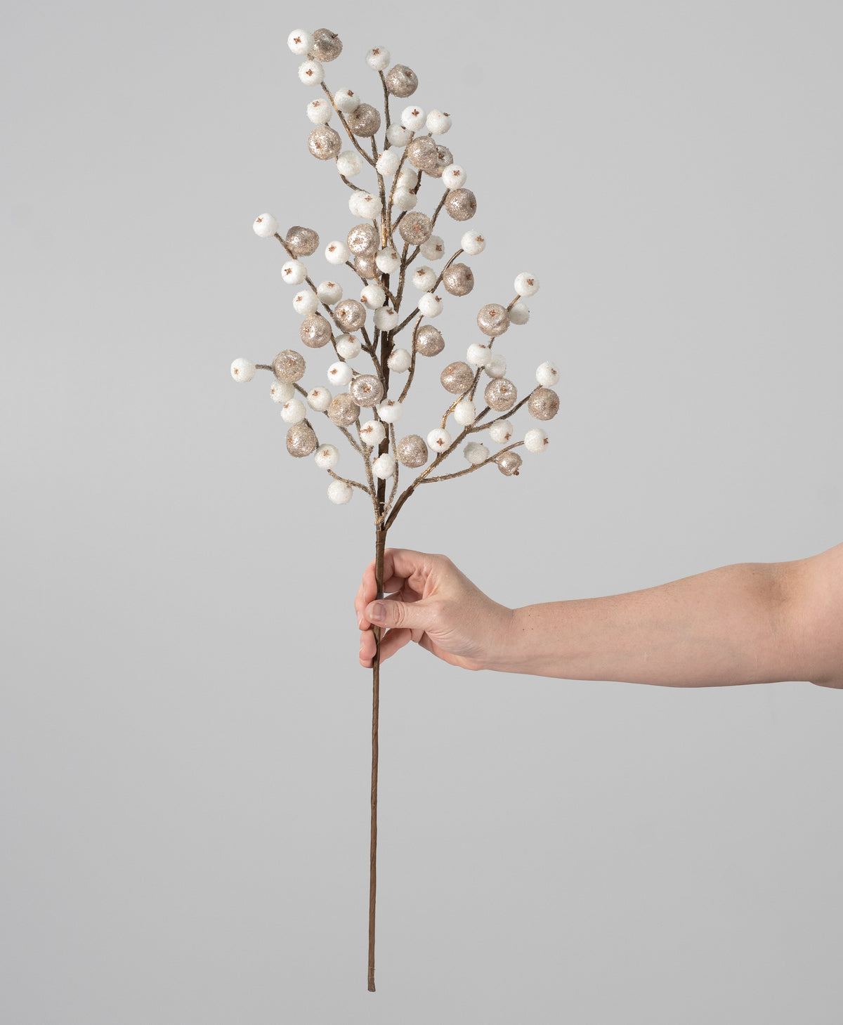 30" Mini Crabapple Spray: Champagne Gold & White detail photo 3