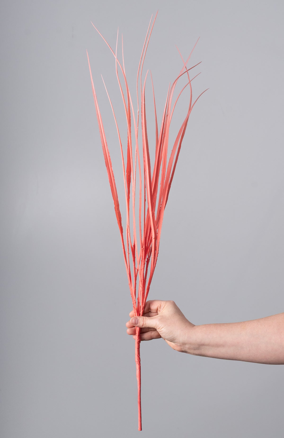 30" Plastic Sword Grass Bush: Coral detail photo 3