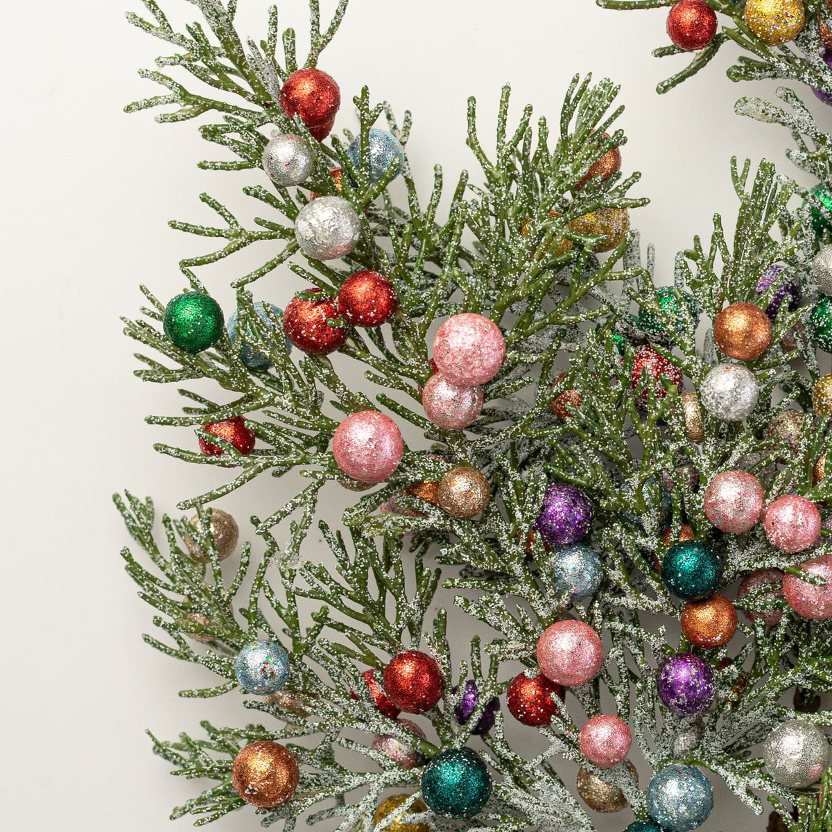 35" Glittered Cedar & Berry Spray: Multicolor Lifestyle Photo