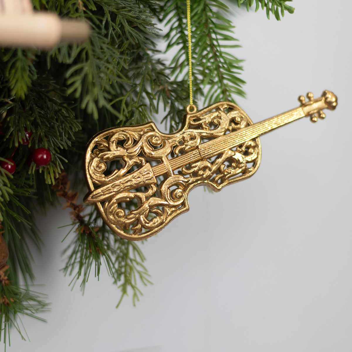 4-7" Musical Instrument Ornaments: Gold (3 Assorted) detail photo 5