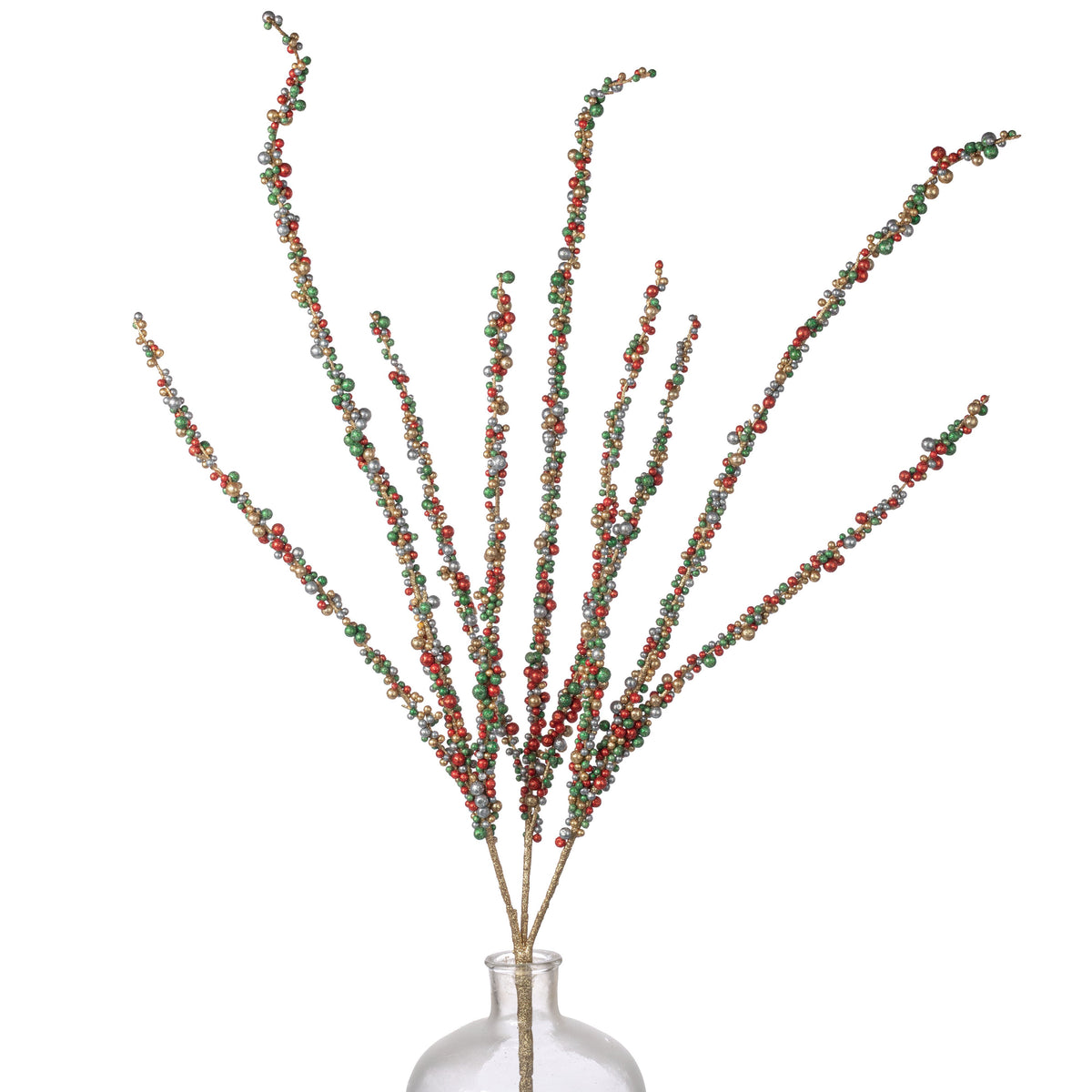 40" Glitter Berry Branch: Red, Green, Gold & Silver Item Number: 276640