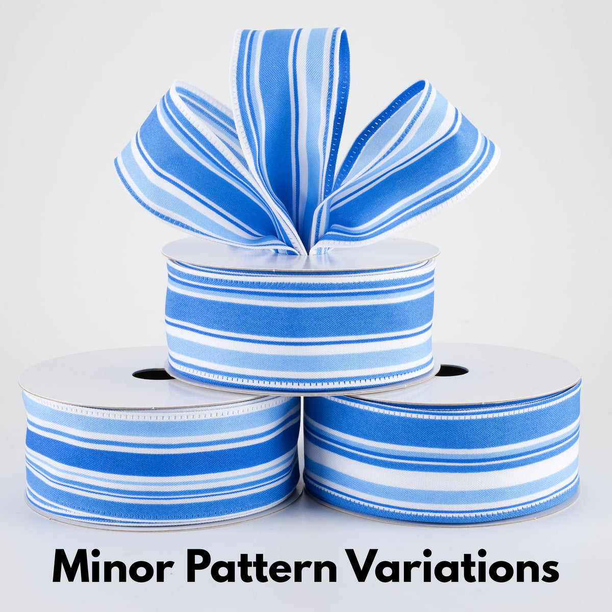 1.5" Varied Striation Stripes Ribbon: Blue (10 Yards)