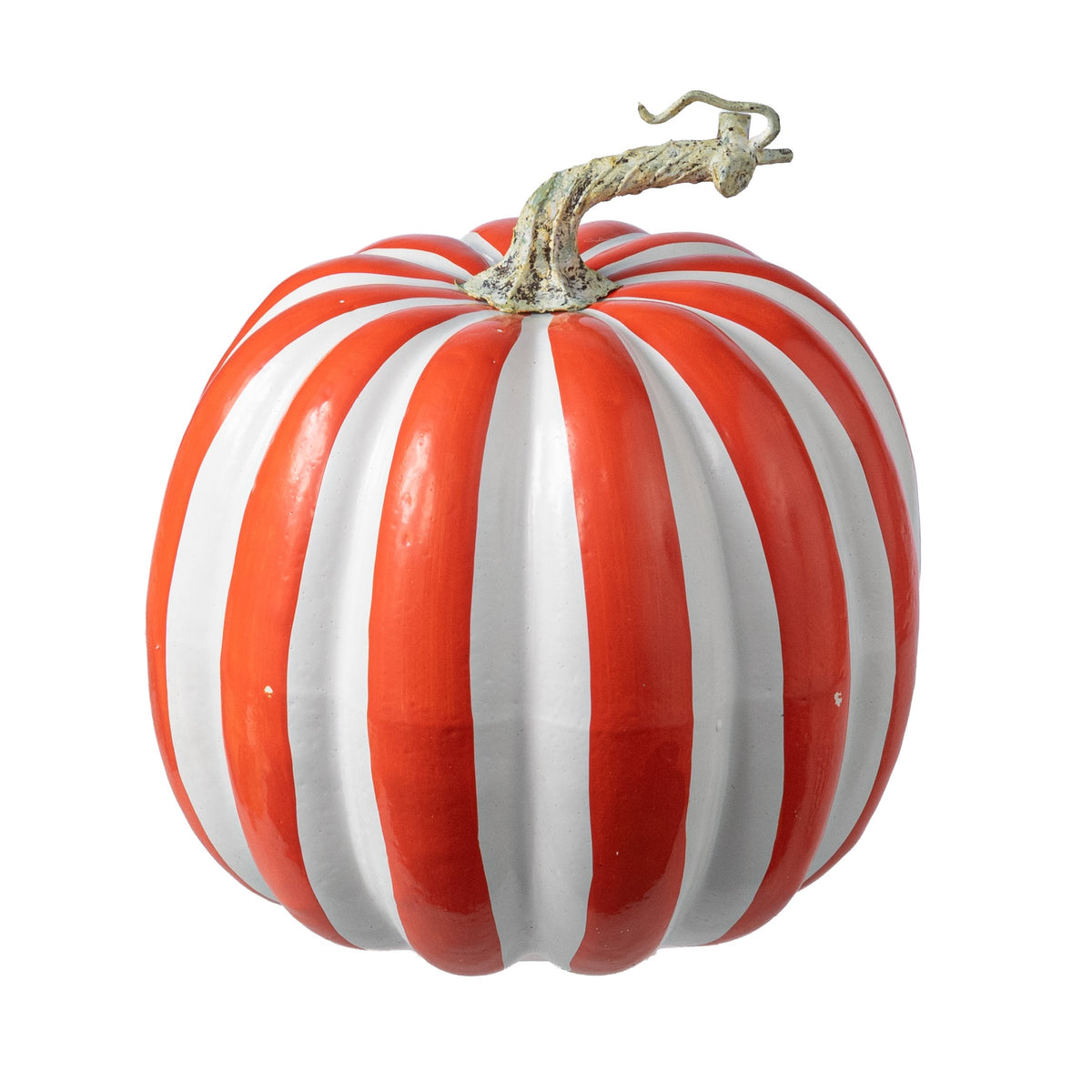7.5" Striped Foam Pumpkin: Orange & White Item Number: 23066-ORWT