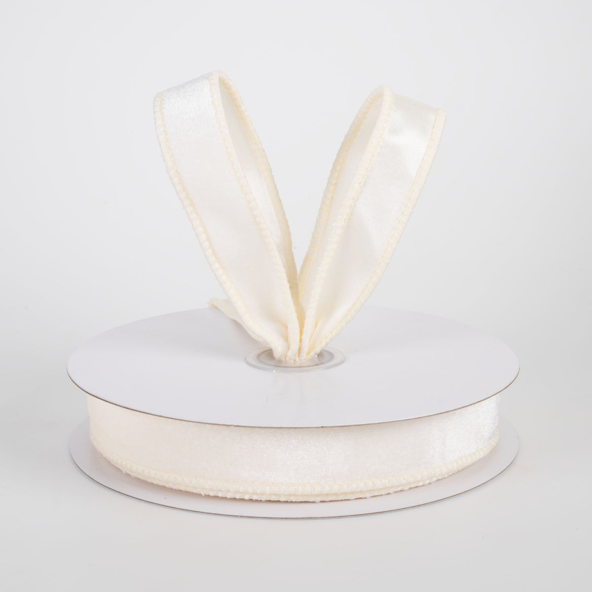 7/8" Deluxe Velvet Satin Backing Ribbon: Cream (10 Yards) Lifestyle Photo