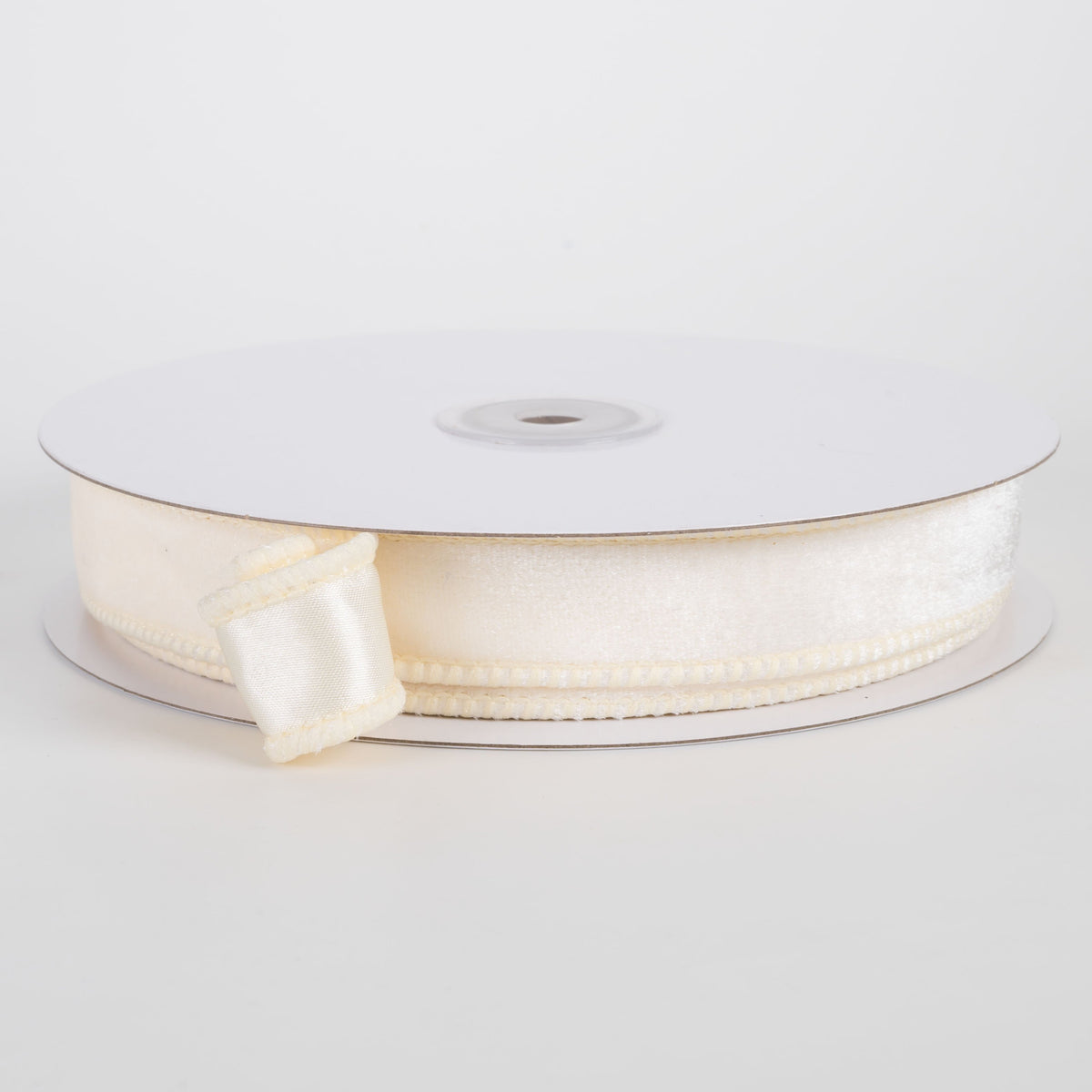 7/8" Deluxe Velvet Satin Backing Ribbon: Cream (10 Yards) Item Number: RGE7658A1